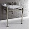Kingston Brass KVPB37224Q6 37-Inch Console Sink with Stainless Steel Legs (4-Inch, 3 Hole), White/Polished Nickel KVPB37224Q6 - alternate 4